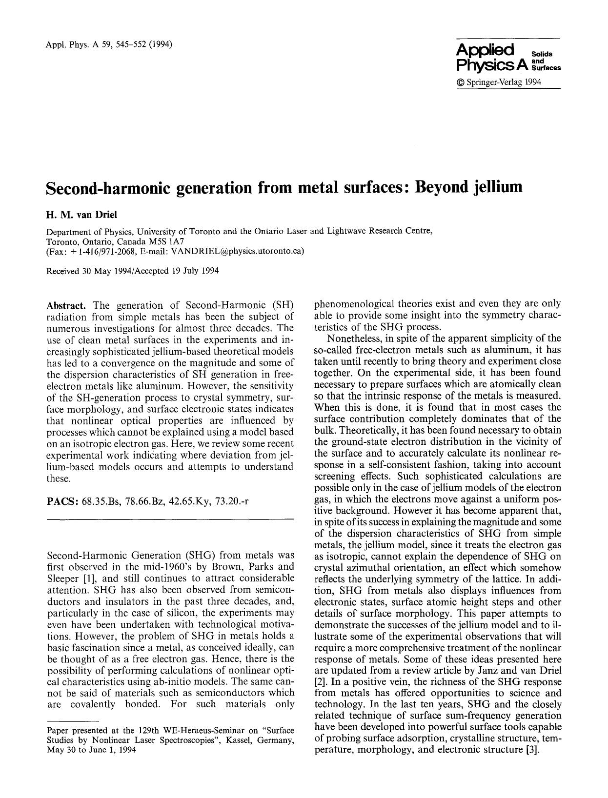 Second-harmonic generation from metal surfaces: Beyond jellium by Unknown
