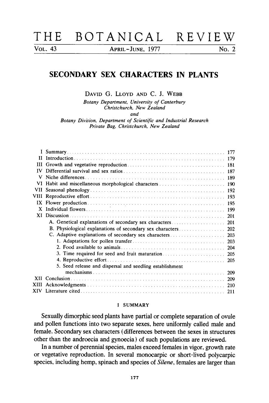 Secondary sex characters in plants by Unknown