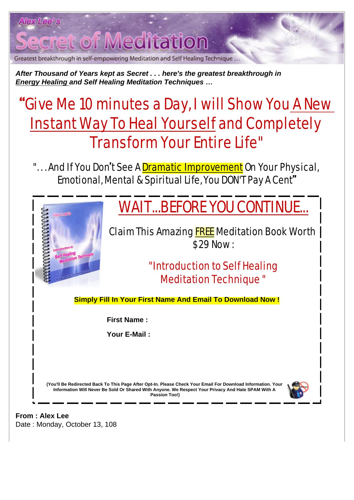 Secret Of Instant Self Healing Meditation. by Best of Kuszter's Collection
