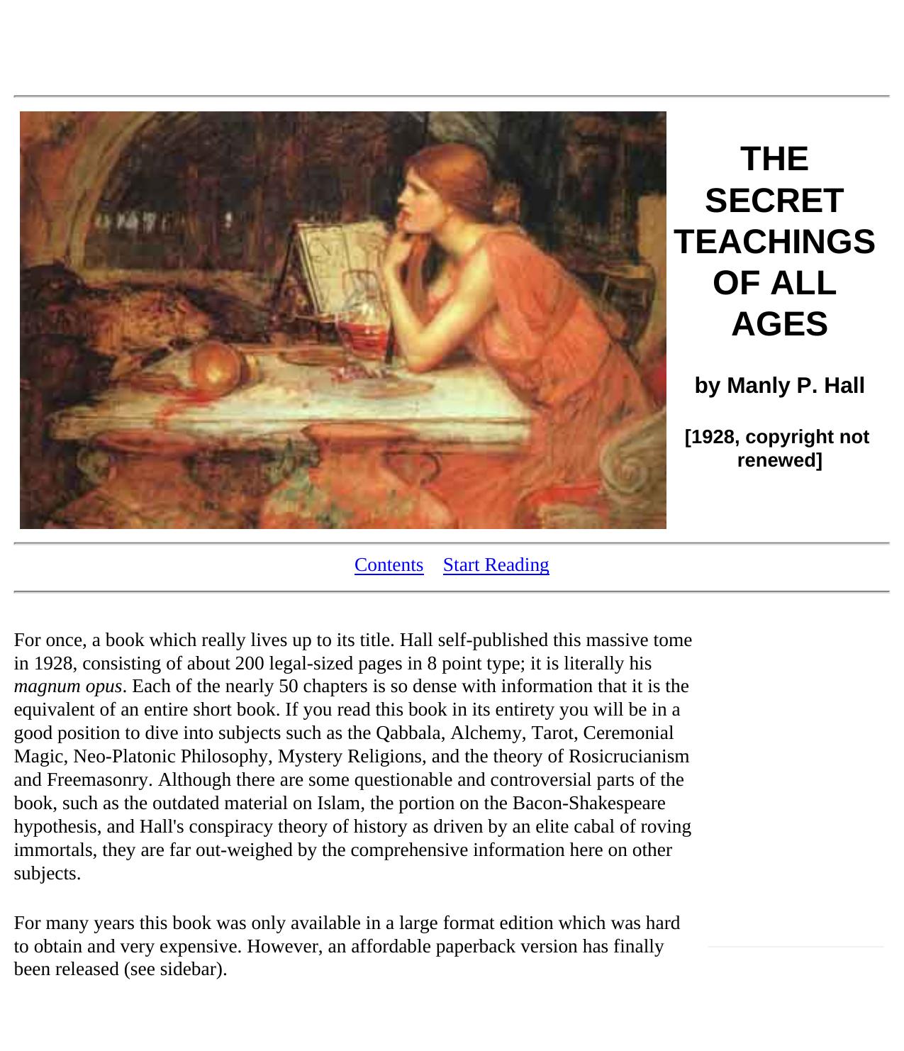 Secret Teachings of All Ages Index by The Secret Teachings of All Ages