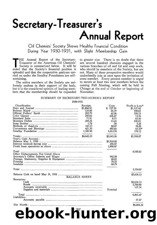 Secretary-Treasurer&#x2019;s annual report by Unknown
