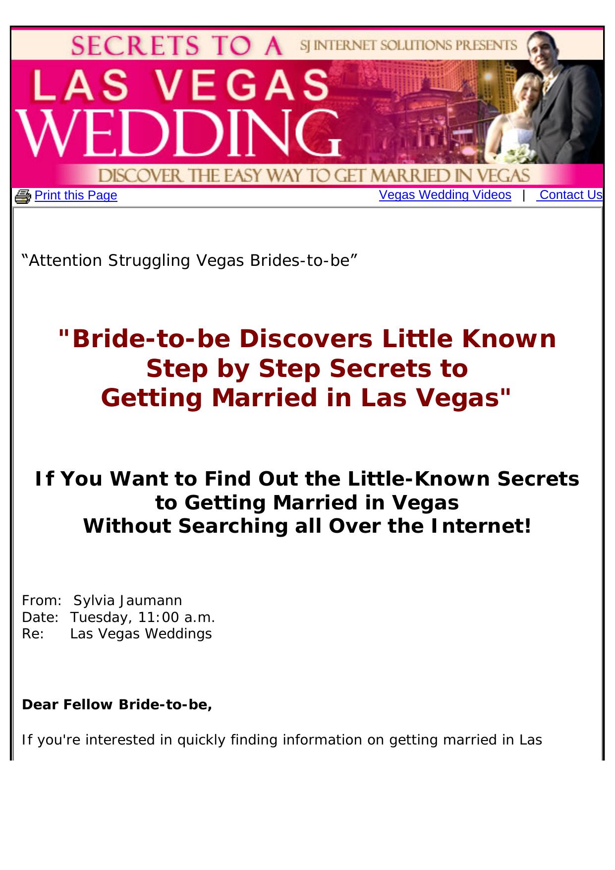 Secrets To A Las Vegas Wedding. by Best of Kuszter's Collection