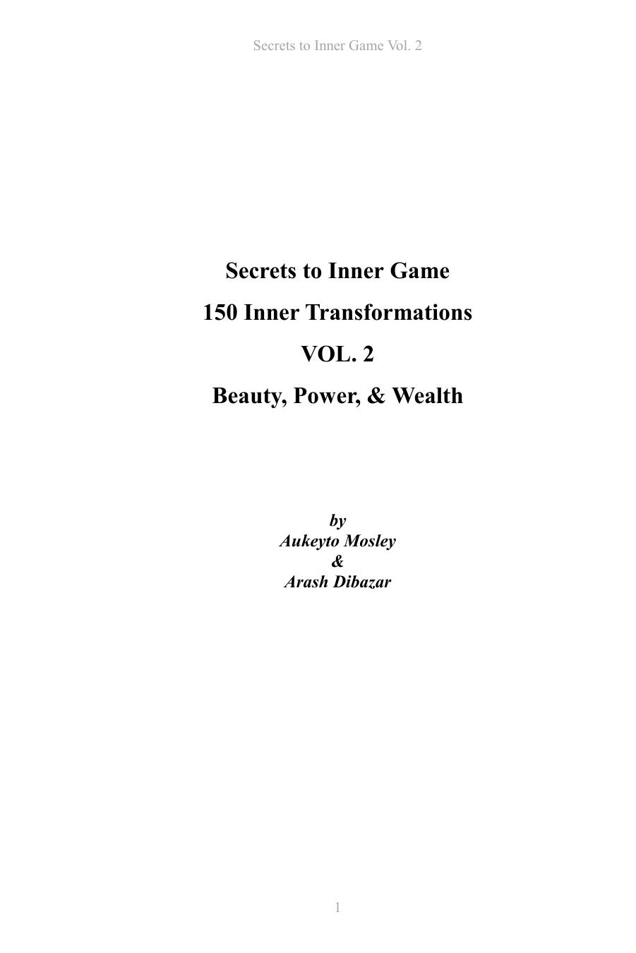 Secrets to Inner Game 150 Inner Transformations Vol.2 by Nanu