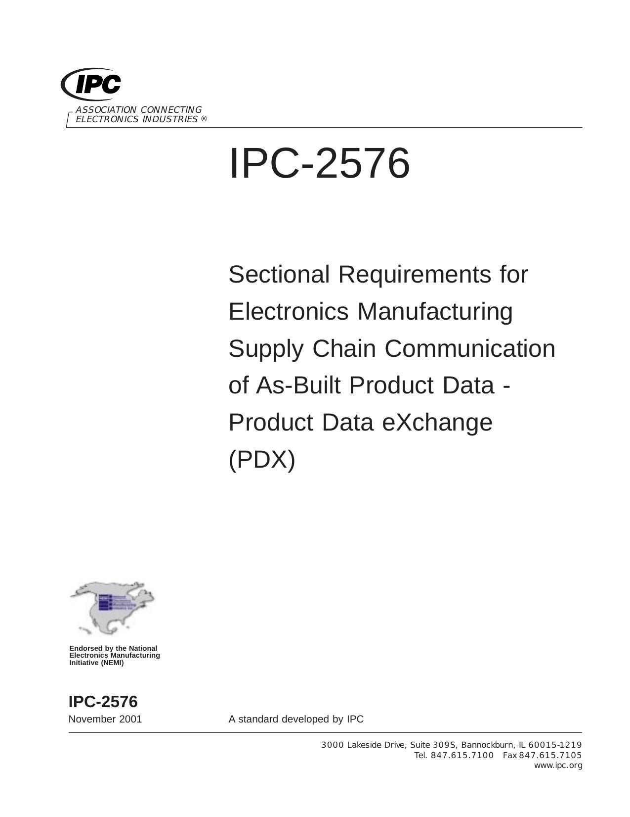 Sectional Requirements for Electronics Manufacturing Supply Chain Communication of As-Built Product Data - Product Data eXchange (PDX) by coonje