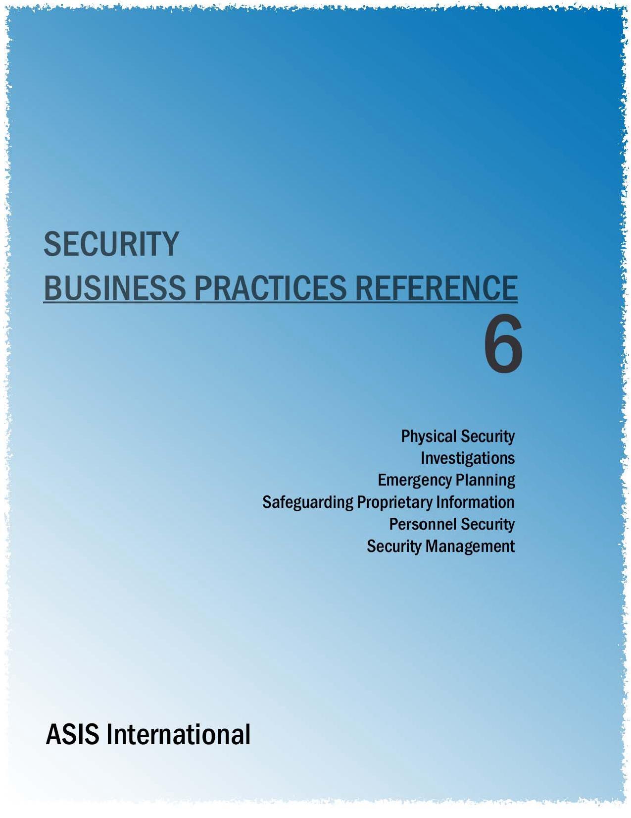 Security Business Practices Reference 6 by Unknown