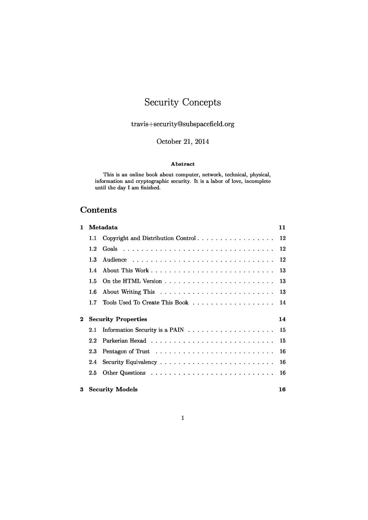 Security Concepts by Theodore Parker