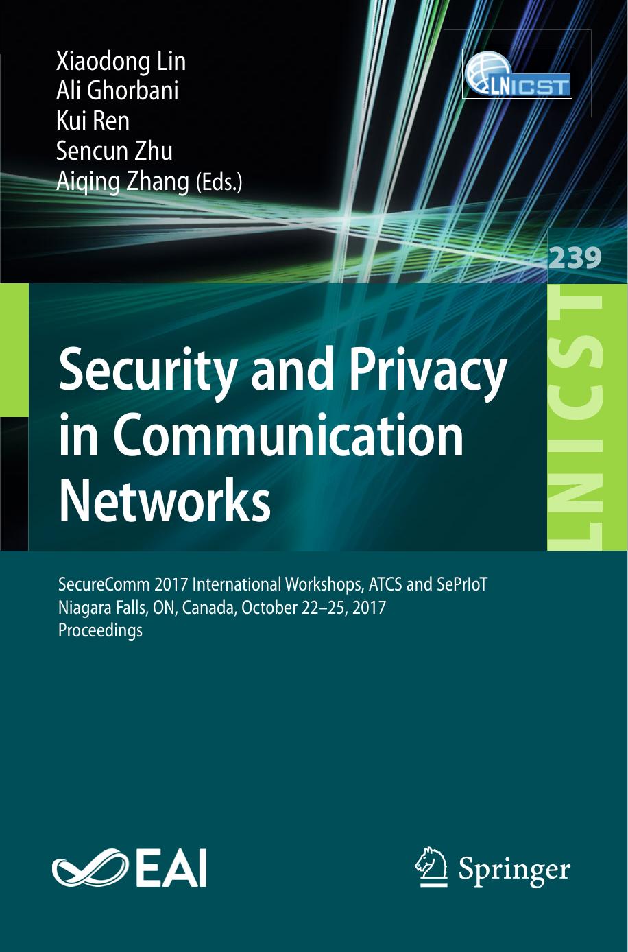 Security and Privacy in Communication Networks by Unknow