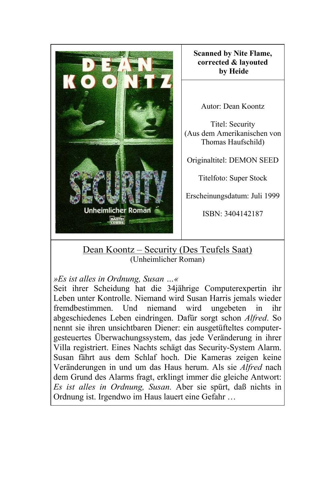 Security by Dean Koontz