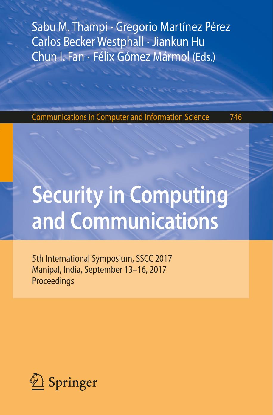 Security in Computing and Communications by Unknow