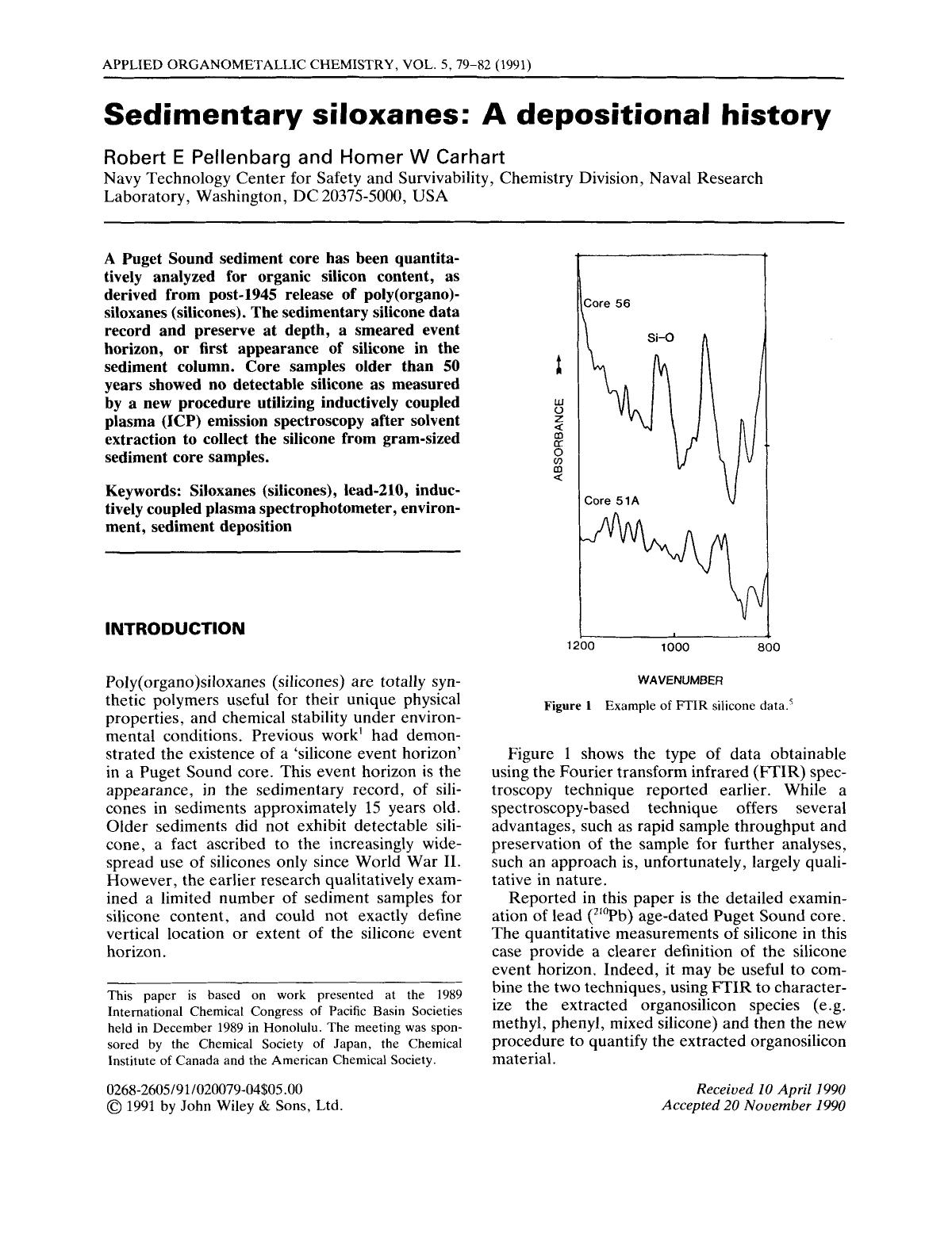 Sedimentary siloxanes: A depositional history by Unknown