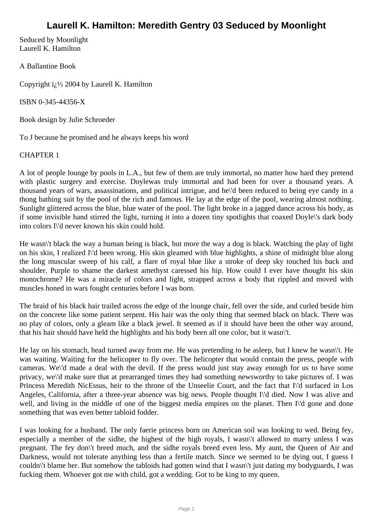 Seduced by Moonlight by Laurell K. Hamilton