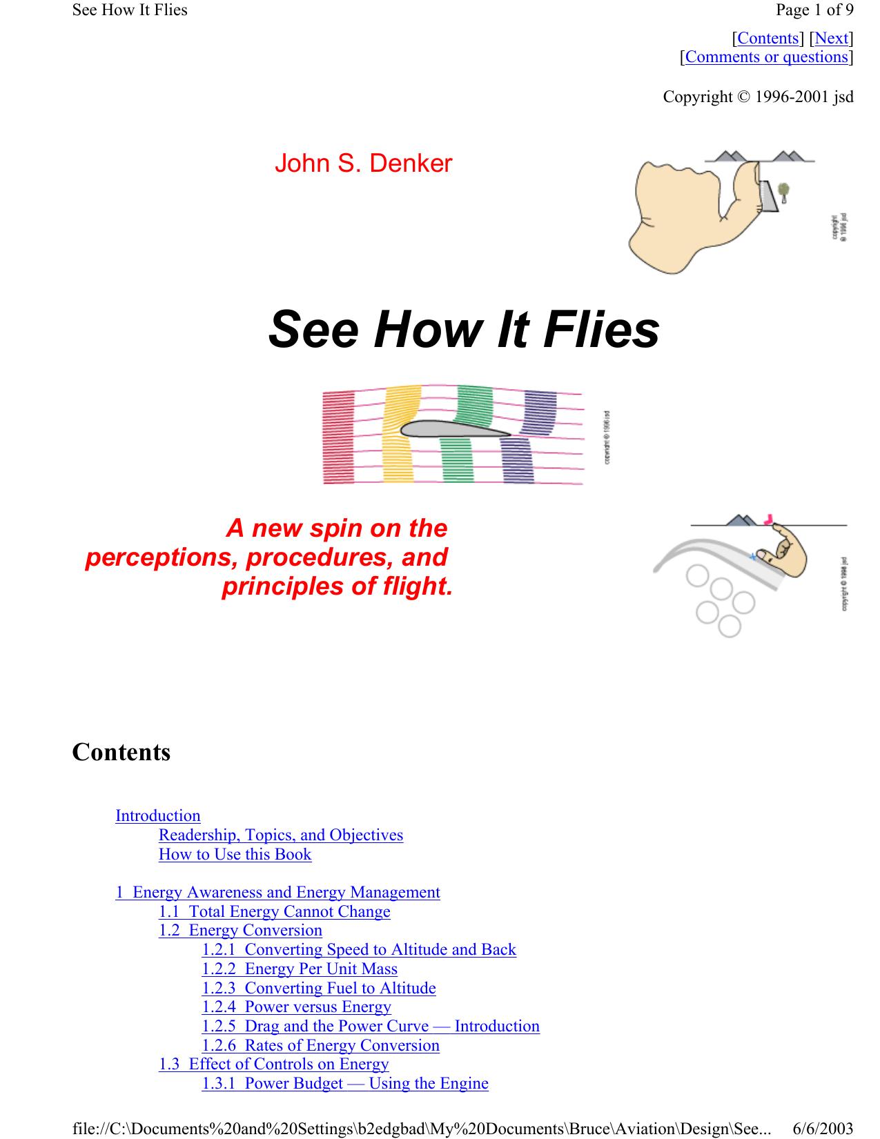 See How It Flies [online book - website capture] by J. Denker