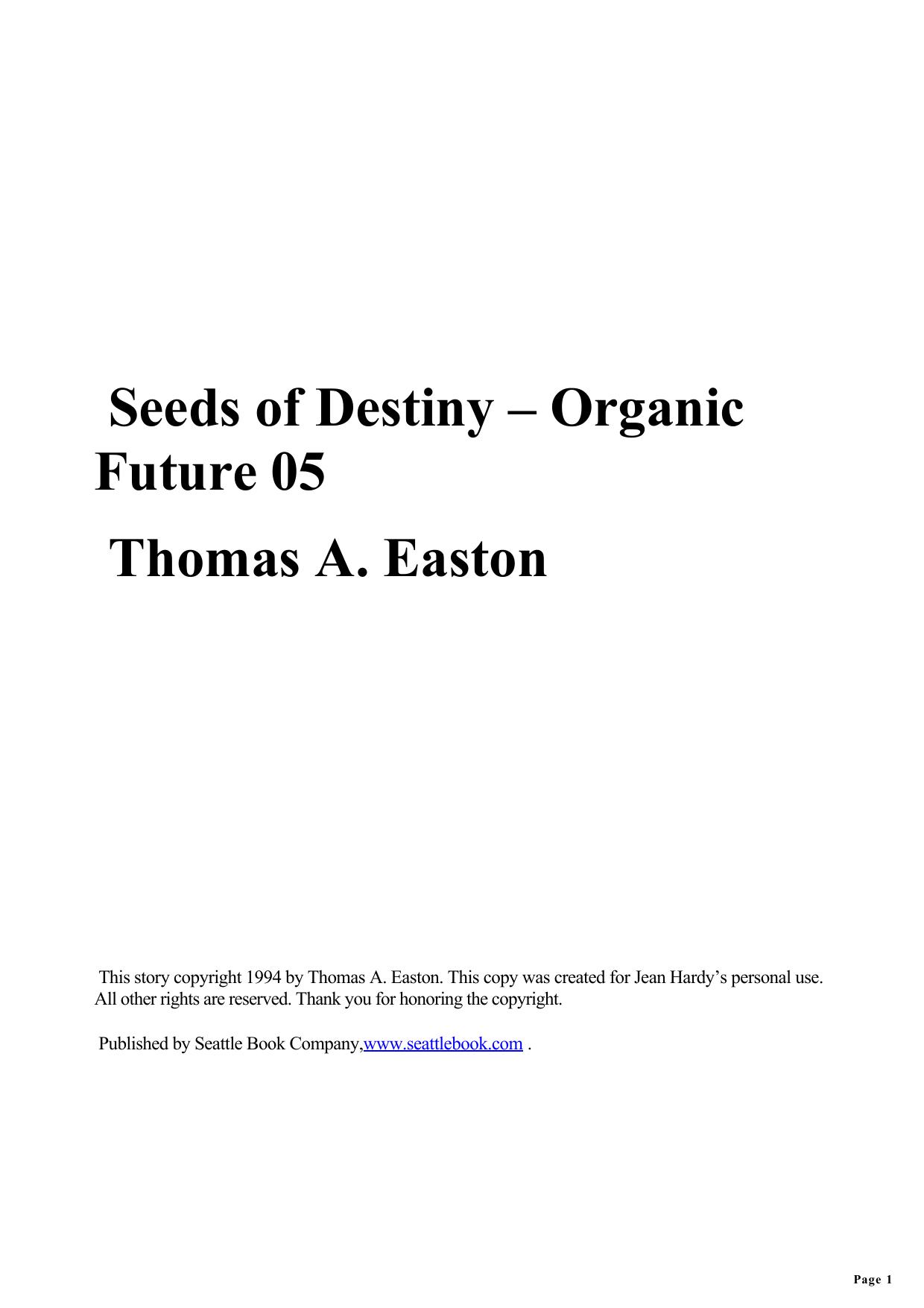 Seeds of Destiny by Thomas A. Easton