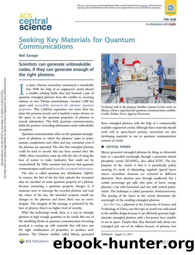 Seeking Key Materials for Quantum Communications by Neil Savage