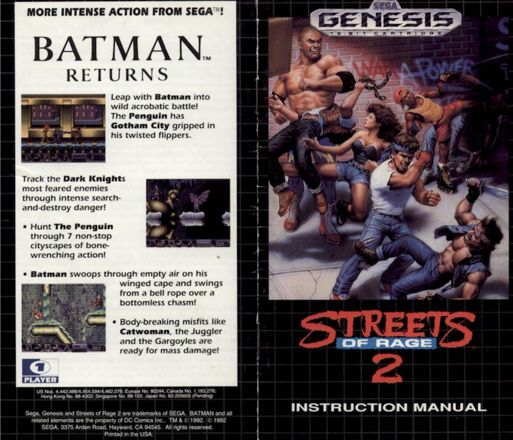 Sega Genesis - Streets of Rage 2 by PDF by z0ink; Scans from Sega Forever