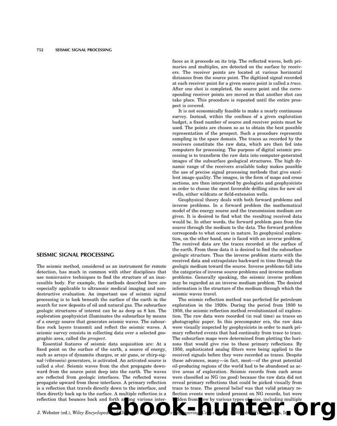 Seismic Signal Processing". In: Wiley Encyclopedia of Electrical and Electronics Engineering by Unknown