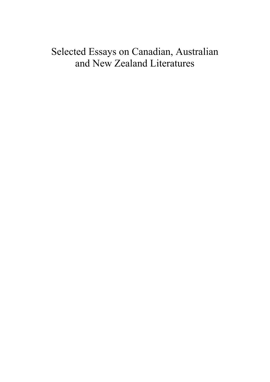 Selected Essays on Canadian, Australian and New Zealand Literatures by Igor Maver