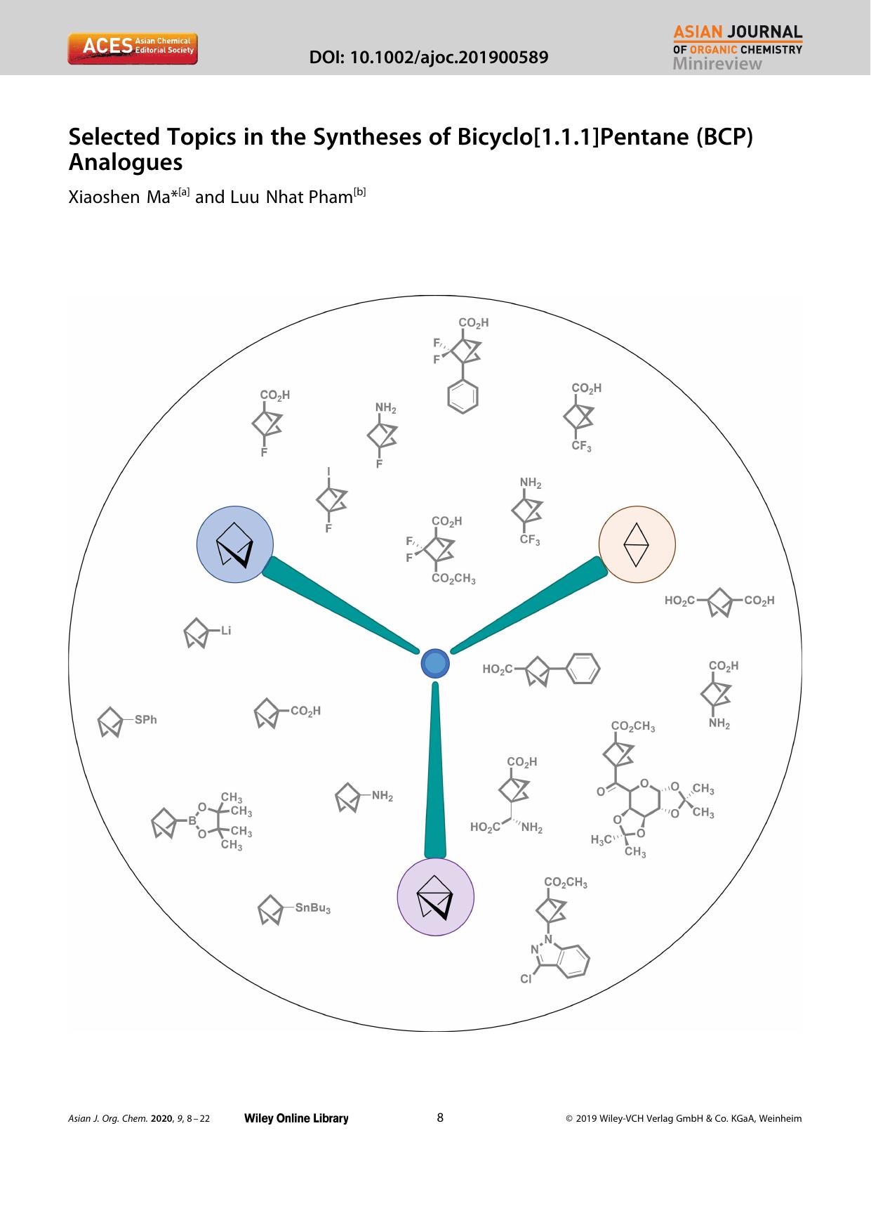 Selected Topics in the Syntheses of Bicyclo[1.1.1]Pentane (BCP) Analogues by Unknown