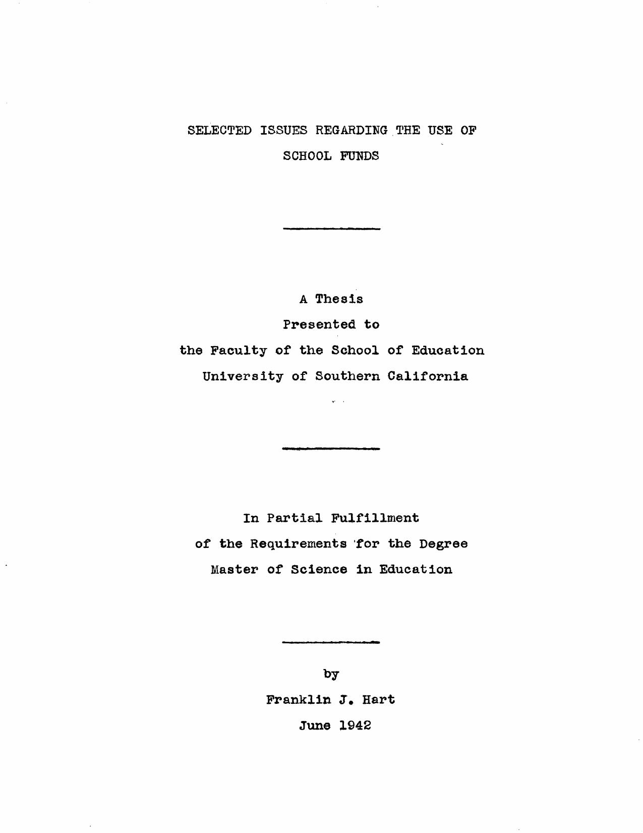 Selected issues regarding the use of school funds by Hart Franklin Joseph