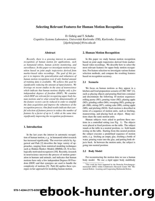 Selecting Relevant Features for Human Motion Recognition by 