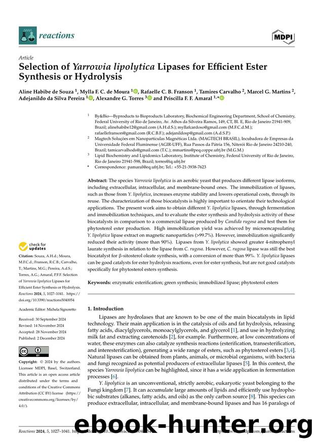 Selection of Yarrowia lipolytica Lipases for Efficient Ester Synthesis or Hydrolysis by unknow