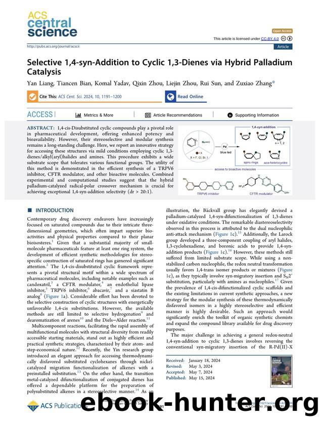 Selective 1,4-syn-Addition to Cyclic 1,3-Dienes via Hybrid Palladium Catalysis by unknow