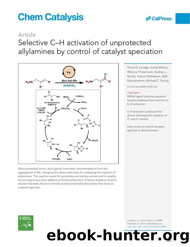 Selective C-H activation of unprotected allylamines by control of catalyst speciation by unknow
