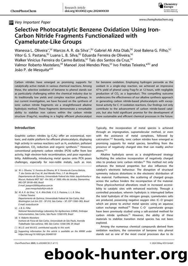 Selective Photocatalytic Benzene Oxidation Using IronâCarbon Nitride Fragments Functionalized with CyamelurateâLike Groups by Unknown