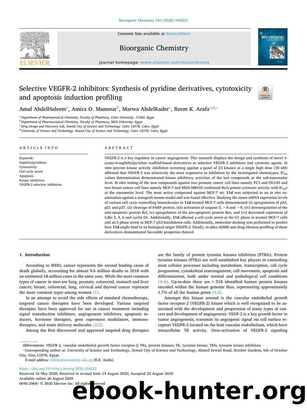 Selective VEGFR-2 inhibitors_ Synthesis of pyridine derivatives, cytotoxicity and apoptosis induction profiling by Amal AbdelHaleem & Amira O. Mansour & Marwa AbdelKader & Reem K. Arafa