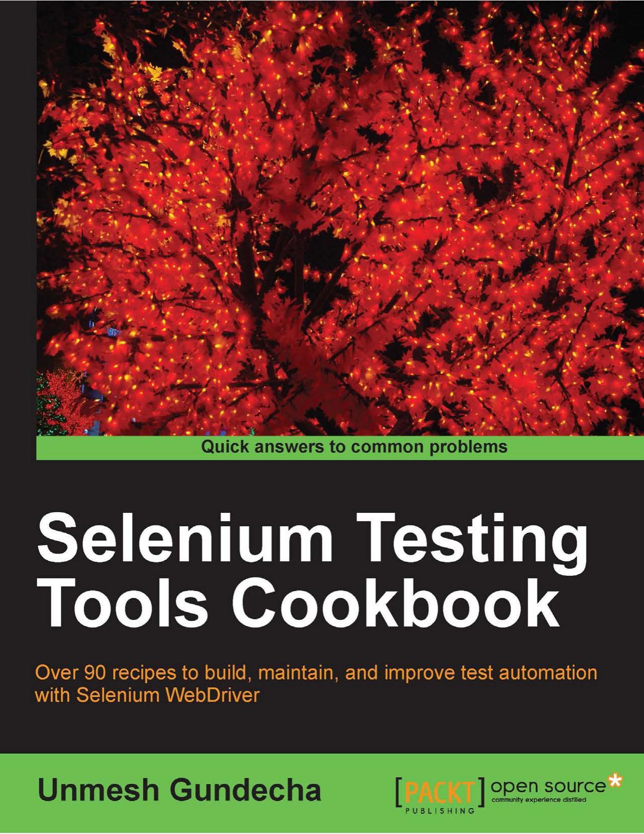 Selenium Testing Tools Cookbook by Unmesh Gundecha