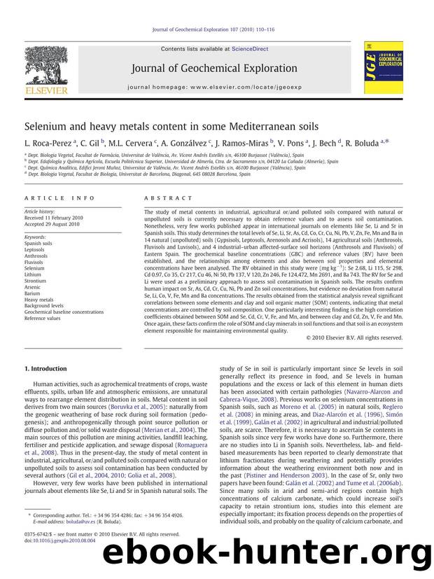 Selenium and heavy metals content in some Mediterranean soils by unknow