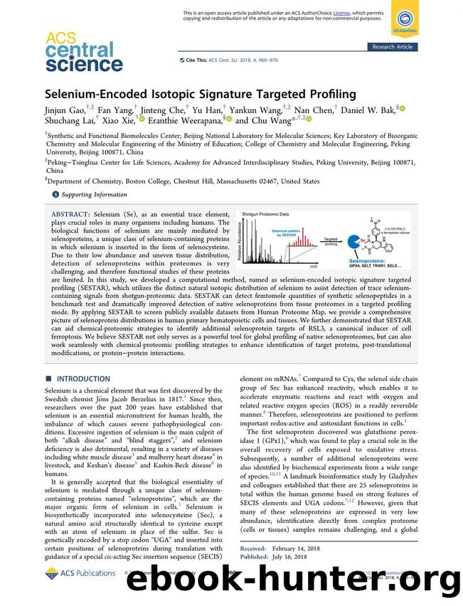 Selenium-Encoded Isotopic Signature Targeted Profiling by unknow