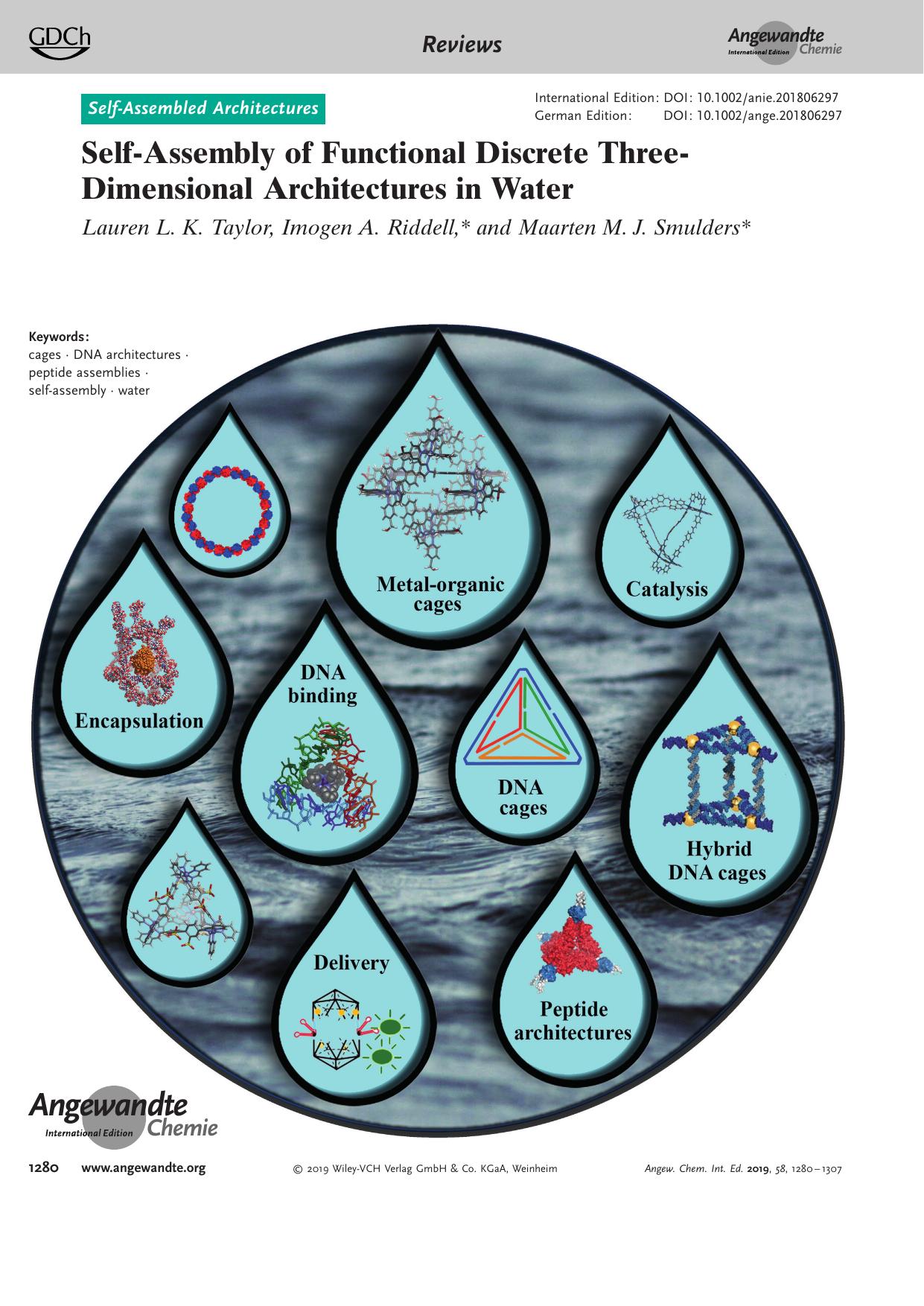 SelfâAssembly of Functional Discrete ThreeâDimensional Architectures in Water by Unknown