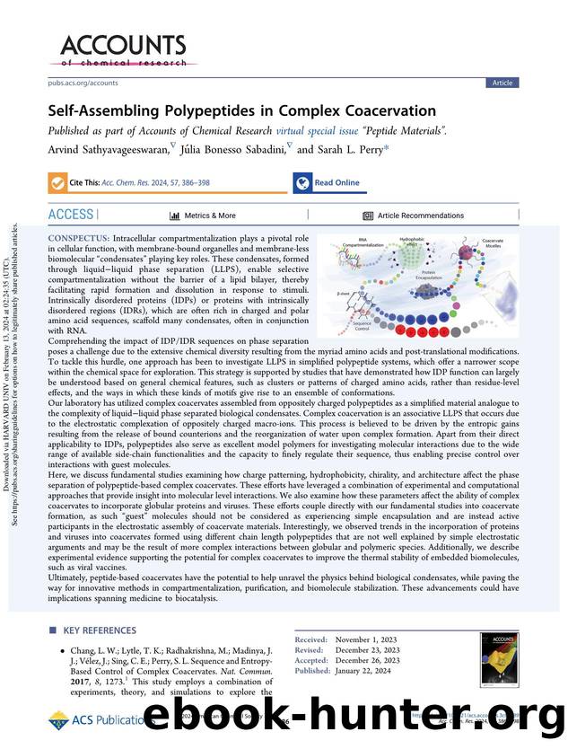 Self-Assembling Polypeptides in Complex Coacervation by Arvind Sathyavageeswaran Júlia Bonesso Sabadini & Sarah L. Perry