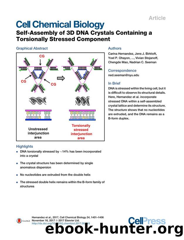 Self-Assembly of 3D DNA Crystals Containing a Torsionally Stressed Component by unknow