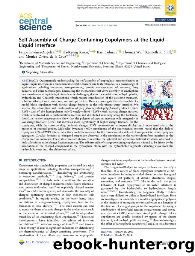 Self-Assembly of Charge-Containing Copolymers at the LiquidâLiquid Interface by unknow