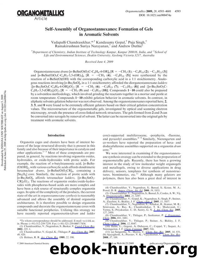 Self-Assembly of Organostannoxanes: Formation of Gels in Aromatic Solvents by unknow
