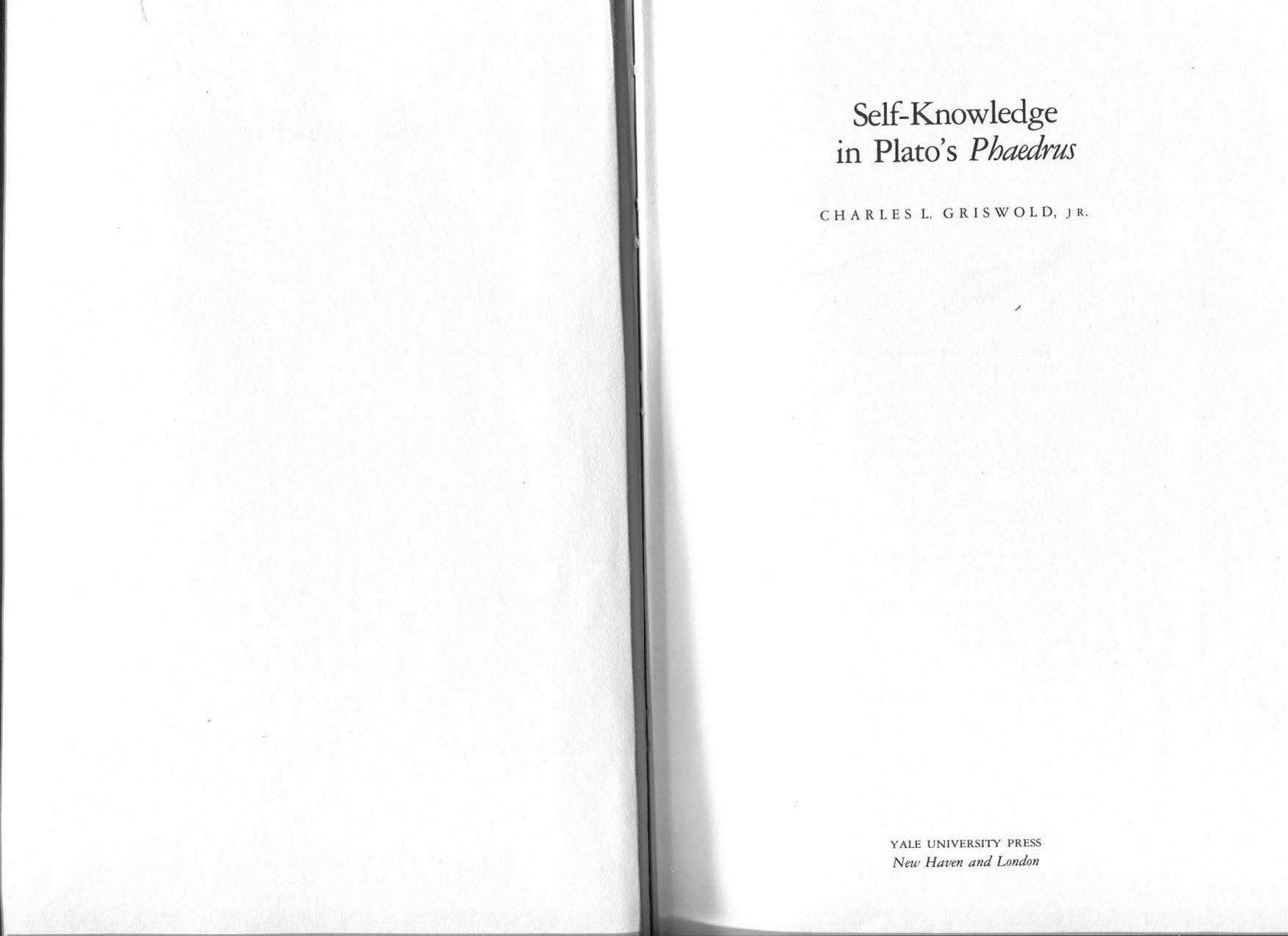 Self-Knowledge in Plato's Phaedrus by Unknow