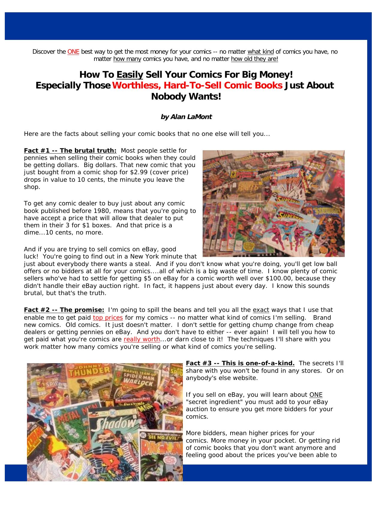 Sell Comic Books For Big Profits. by Best of Kuszter's Collection