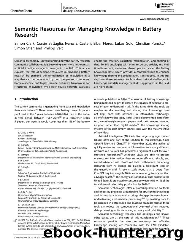 Semantic Resources for Managing Knowledge in Battery Research by unknow