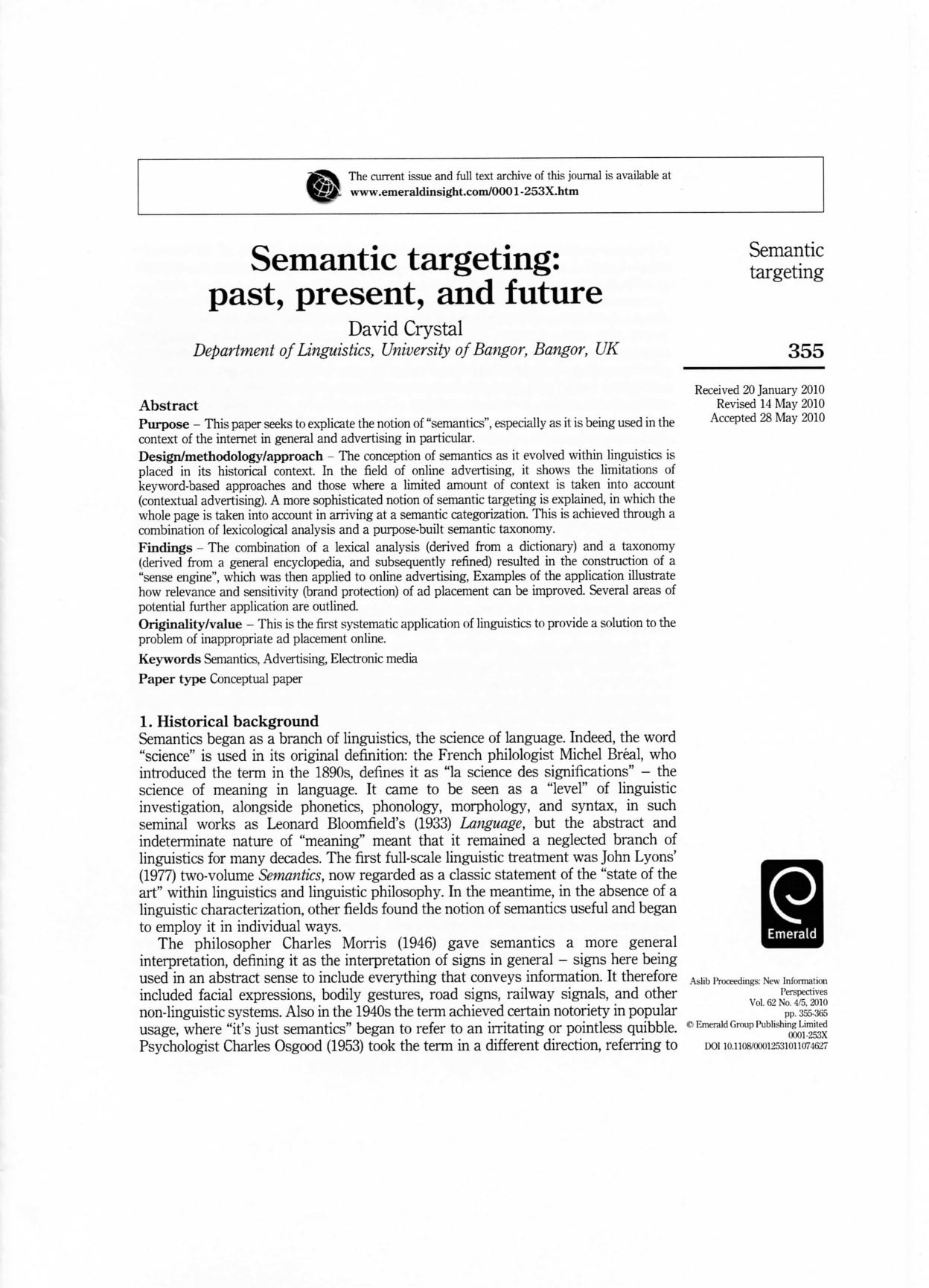 Semantic Targeting by Crystal David