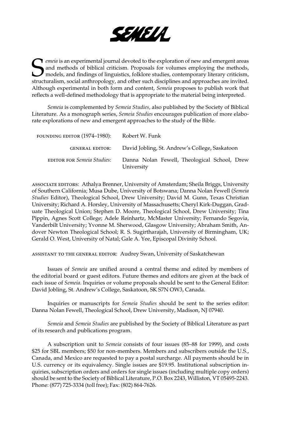 Semeia 87: The Social World of the Hebrew Bible: Twenty-five years of the Social Sciences in the Academy by Ronald A. Simkins Stephen L. Cook (eds.)