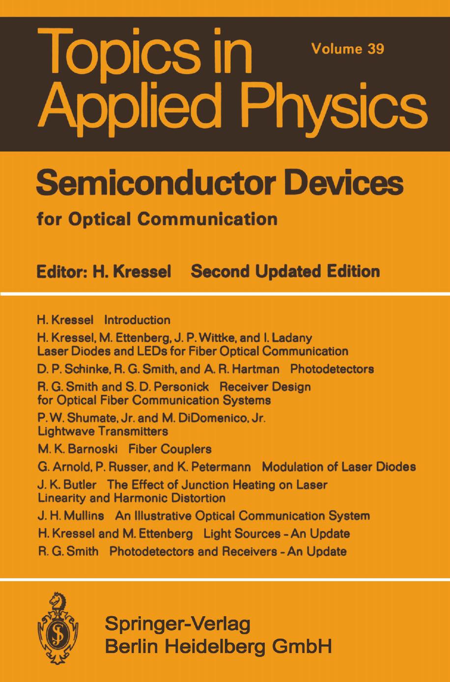 Semiconductor Devices for Optical Communication by Unknow