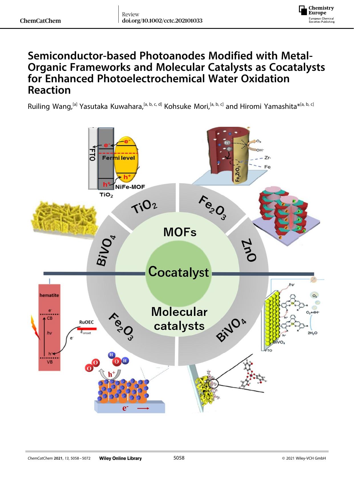 Semiconductorâbased Photoanodes Modified with MetalâOrganic Frameworks and Molecular Catalysts as Cocatalysts for Enhanced Photoelectrochemical Water Oxidation Reaction by Unknown
