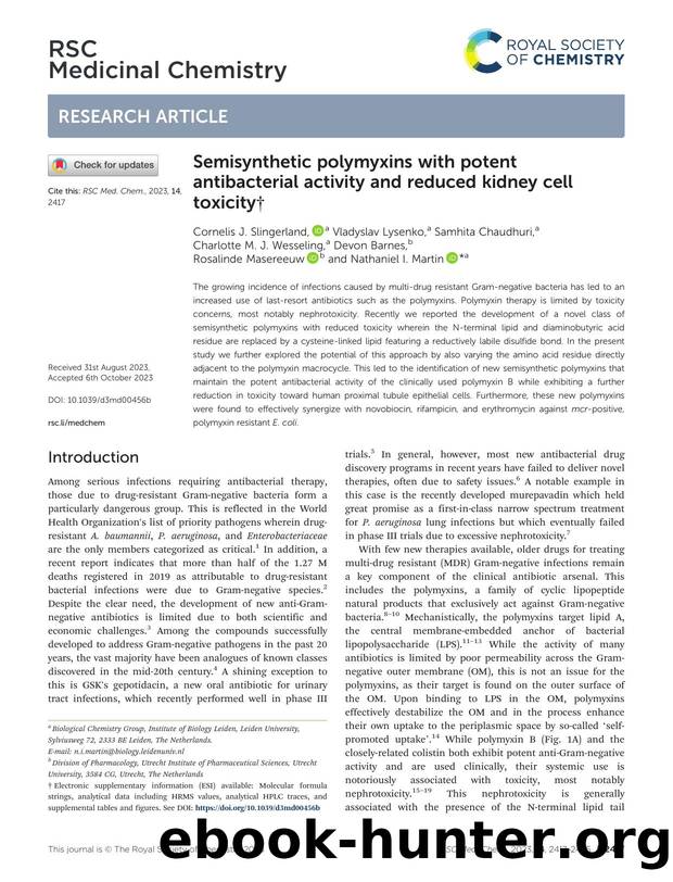 Semisynthetic polymyxins with potent antibacterial activity and reduced kidney cell toxicity by unknow