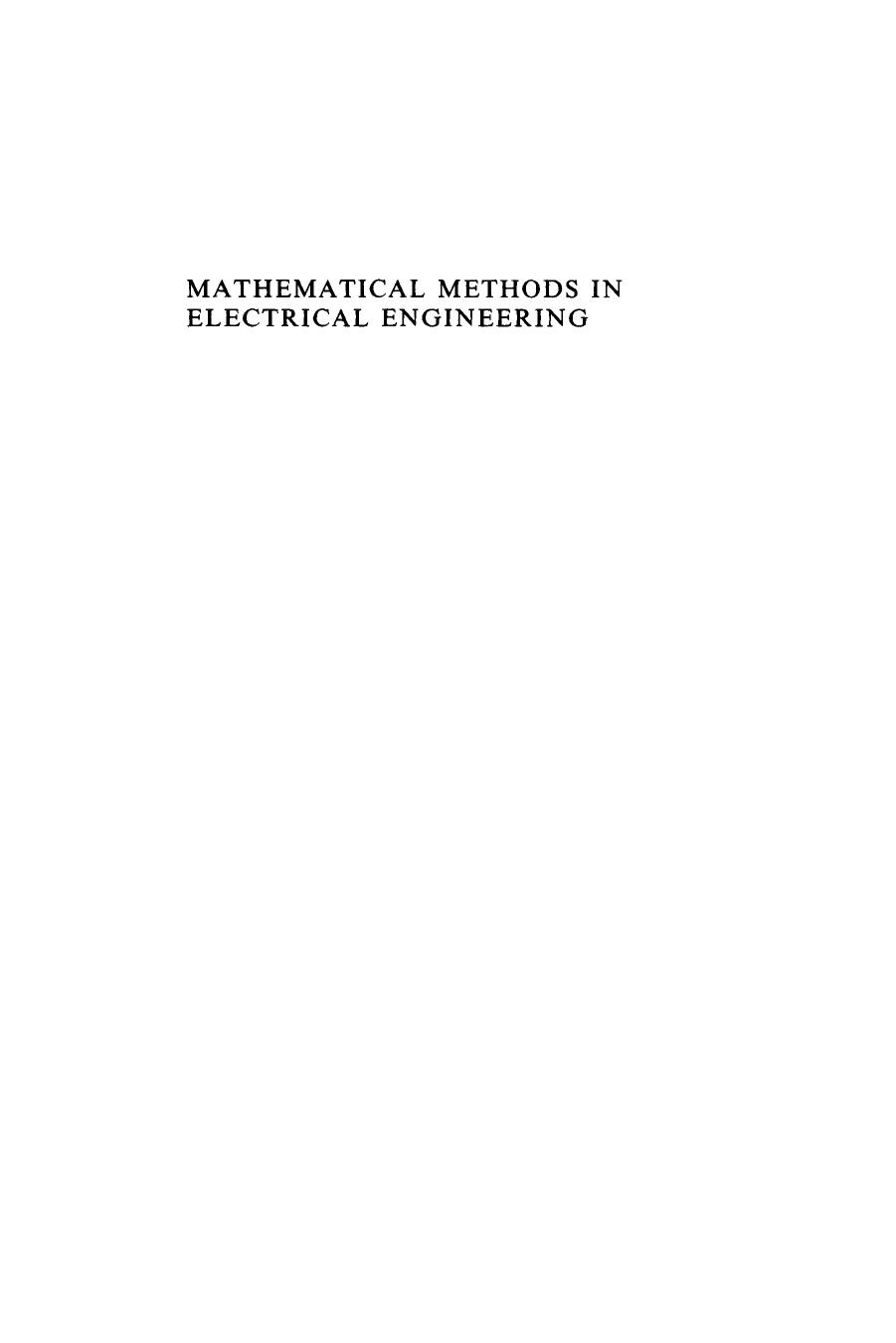 Senior by Mathematical methods in electrical engineering-Cambridge University Press (1986)