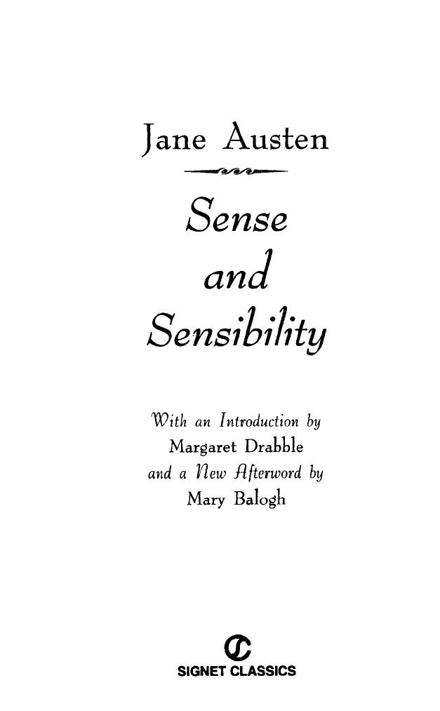 Sense and Sensibility by Jane Austen