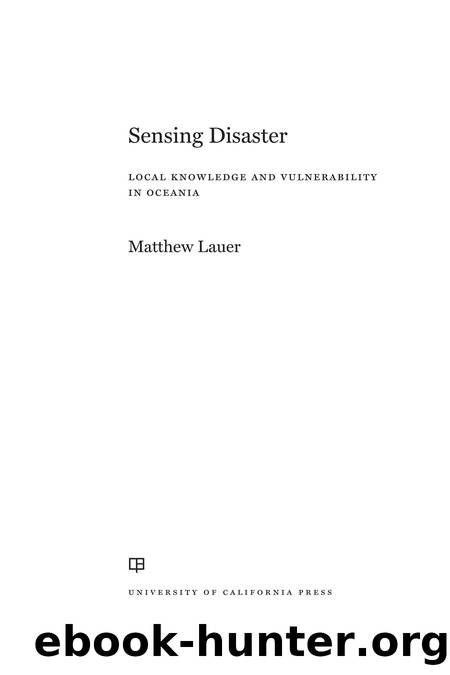 Sensing Disaster by Matthew Lauer;