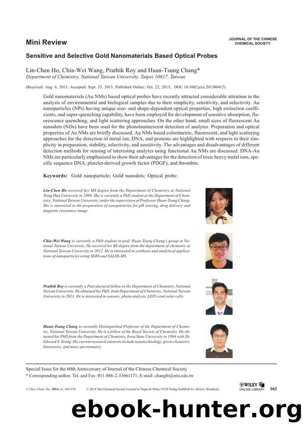 Sensitive and Selective Gold Nanomaterials Based Optical Probes by Unknown