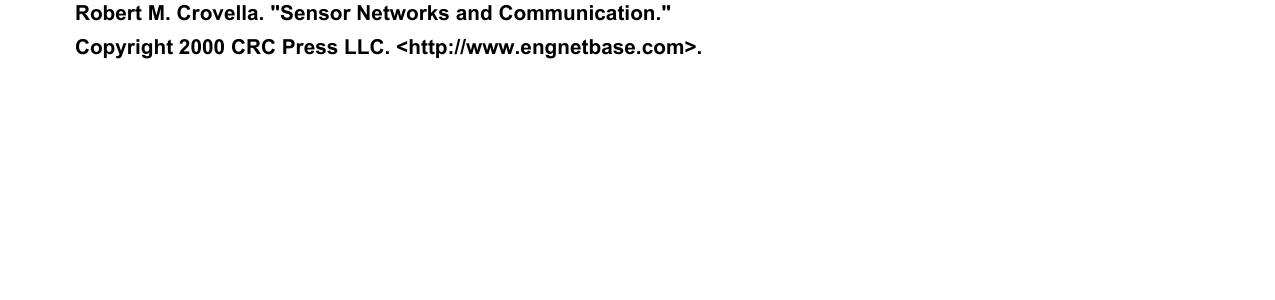 Sensor Networks and Communication by Robert M. Crovella
